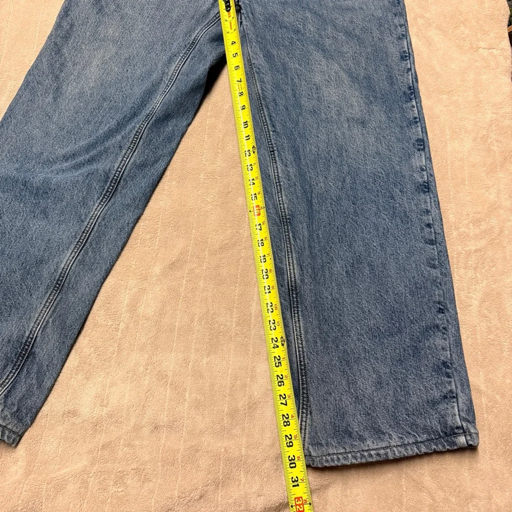 Men's Lands' End Relaxed Jeans Waist 40 Blue Plaid Lined Vintage